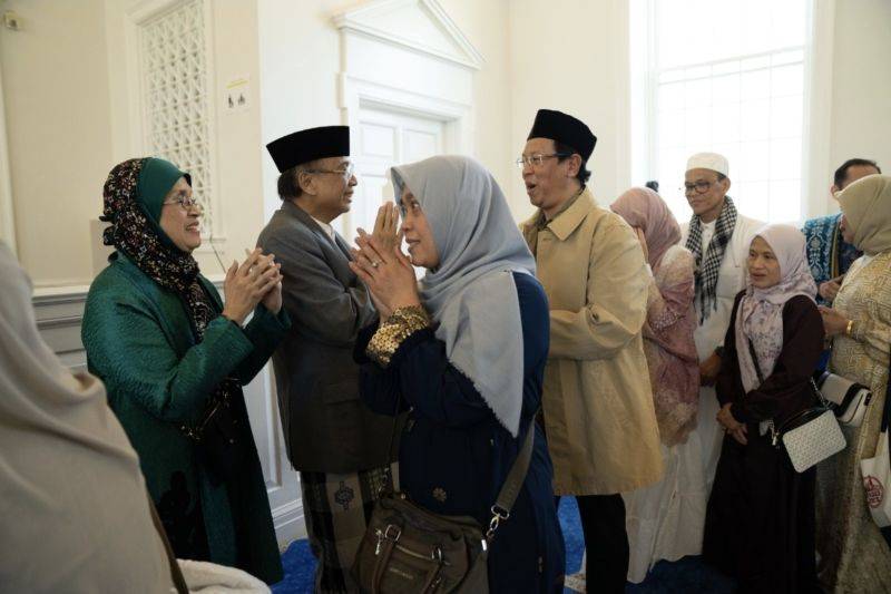 Sekitar 1.600 warga dan diaspora Indonesia berkumpul merayakan Idul Fitri 1 Syawal 1447 H dengan penuh kesederhanaan di Indonesian Muslim Association in America (IMAAM) Center, Silver Spring, Maryland, Jumat (20/3/2026). (ANTARA/HO-KBRI Washington)