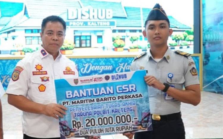 Bantuan CSR untuk Taruna Polbit Kalteng Disalurkan Lewat Dishub
