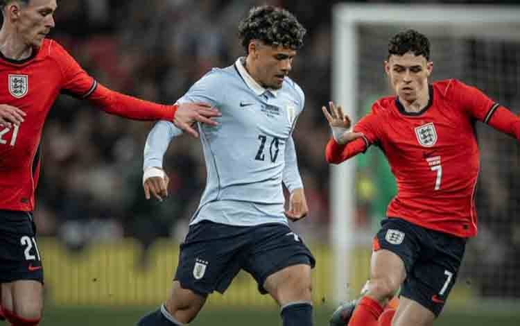 Timnas Inggris Bermain Imbang 1-1 Lawan Uruguay di Stadion Wembley
