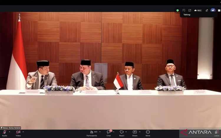 Konferensi Pers terkait kebijakan Pemerintah dalam menyikapi kondisi geopolitik global saat ini yang dipantau secara daring di Jakarta, Selasa (31/3/2026). (ANTARA/Imamatul Silfia)