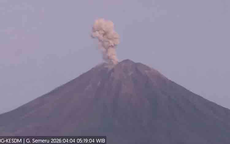 Semeru Erupsi Sembilan Kali dengan Tinggi Letusan hingga 1.000 Meter