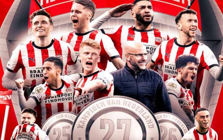 PSV Pertahankan Juara Liga Belanda 3 Tahun Beruntun