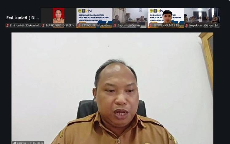 Situasi sosialisasi dan fasilitasi HKI yang dilaksanakan secara daring, Selasa, 7 April 2026. (FOTO: MMC GUMAS)