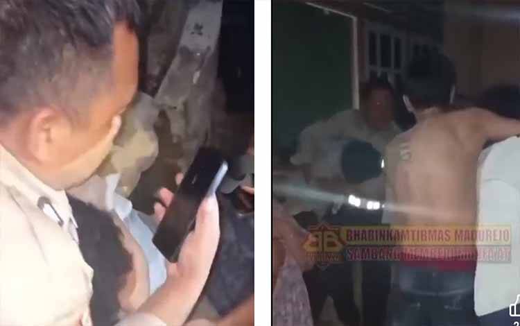 Tangkapan layar video penangkapan terduga pencuri motor di Pangkalan Bun