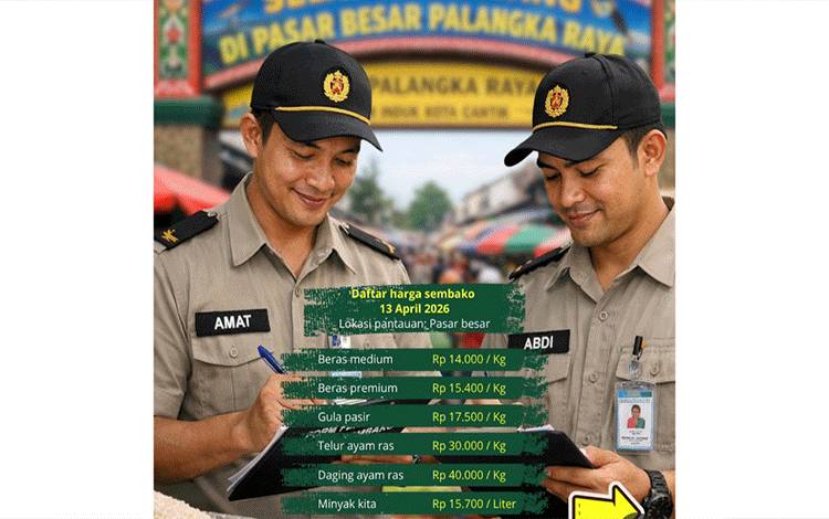 DPKUKMP Palangka Raya Pantau Stabilitas Harga Sembako di Pasar Besar