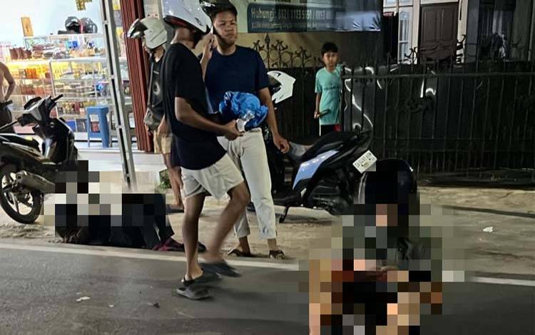 Laka di Jalan Tjilik Riwut Kapuas, Dua Pemotor Terkapar, Satu Alami Patah Kaki
