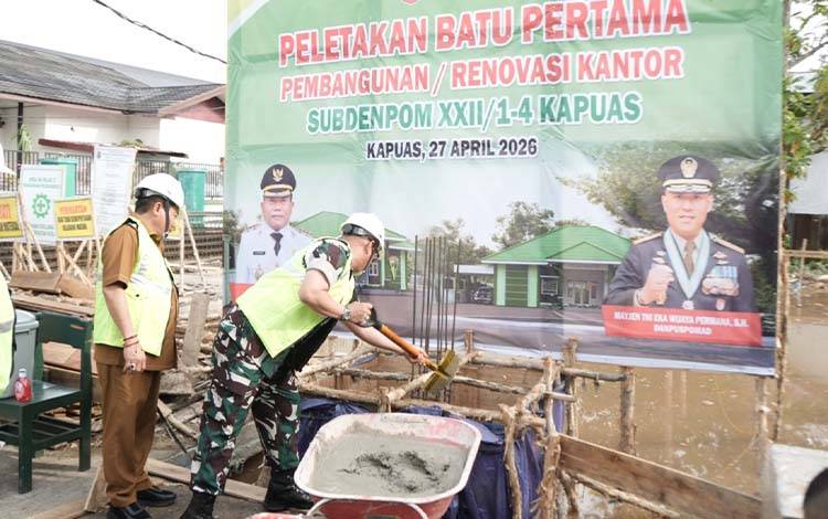 Peletakan Batu Pertama Kantor Subdenpom Kapuas Perkuat Penegakan Hukum Militer di Daerah