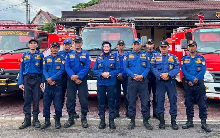 Damkar Seruyan Ikut Apel Gabungan Kesiapsiagaan Karhutla di Polres Seruyan