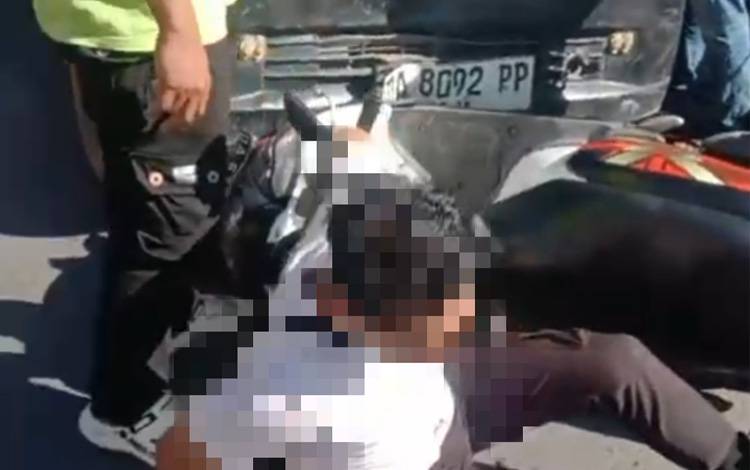 Pikap Tabrakan dengan Motor di Jalan Belitung Banjarmasin, Satu Korban Terluka