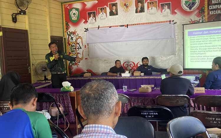 BKSDA Sampit Sosialisasikan Mitigasi Konflik Buaya di Cempaga