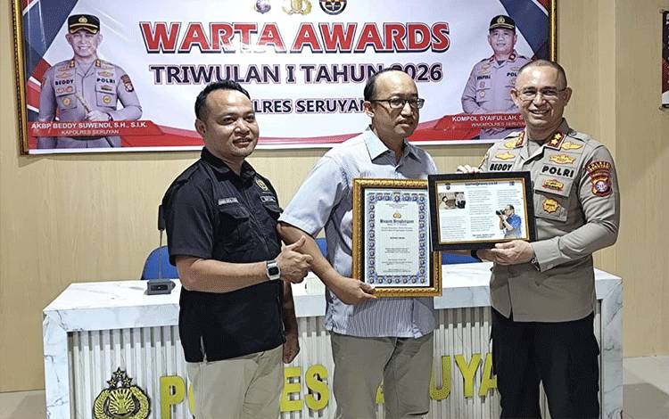 Wartawan Borneonews.co.id Raih Penghargaan Warta Award Polres Seruyan Triwulan I 2026