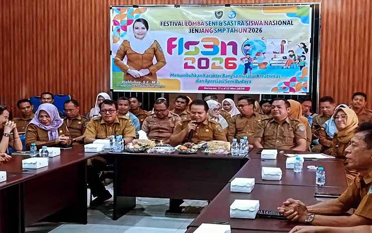 Pembukaan Festival dan Lomba Seni Siswa Nasional (FLS2N) tingkat SD dan SMP Kabupaten Seruyan tahun 2026 (Foto : Ist)?