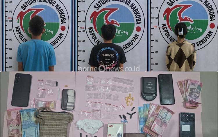 Polres Seruyan Ringkus 3 Pengedar Sabu di Hanau, Sita 24 Paket dan Uang Jutaan Rupiah