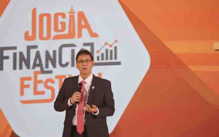 Menteri Keuangan Purbaya Yudhi Sadewa memberikan pemaparan dalam Jogja Financial Festival (JFF) 2026 di Jogja Expo Center (JEC), Yogyakarta, Jumat (22/5/2026). (ANTARA/HO-Kementerian Keuangan)