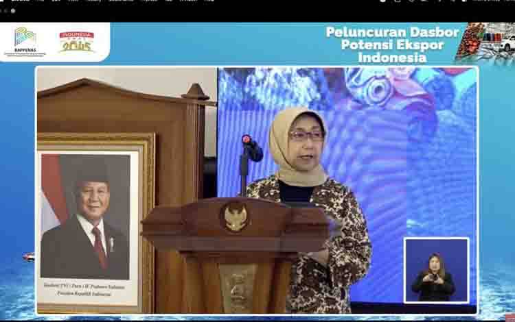 Tangkapan virtual Deputi Bidang Ekonomi dan Transformasi Digital Kementerian Perencanaan Pembangunan Nasional/Badan Perencanaan Pembangunan Nasional (PPN/Bappenas) Vivi Yulaswati dalam agenda Peluncuran Dashboard Potensi Ekspor Indonesia di Jakarta, Senin (25/5/2026). ANTARA/(Muhammad Baqir Idrus Alatas)