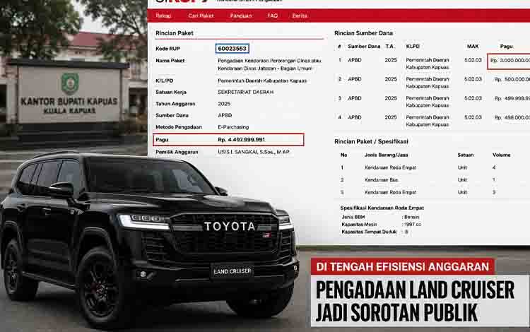 Di Tengah Efisiensi Anggaran, Sekda Kapuas Jelaskan Alasan Pengadaan Land Cruiser