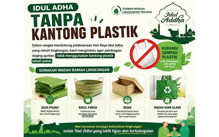 Wali Kota Palangka Raya Imbau Panitia Kurban Kurangi Plastik, Masjid Al Farid Gunakan Kusak Purun