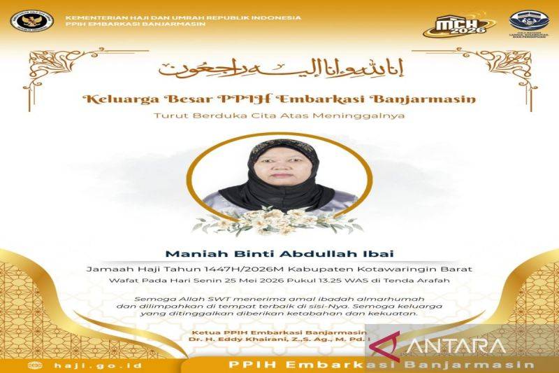 Jamaah Haji Asal Kotawaringin Barat Wafat Saat Wukuf di Arafah