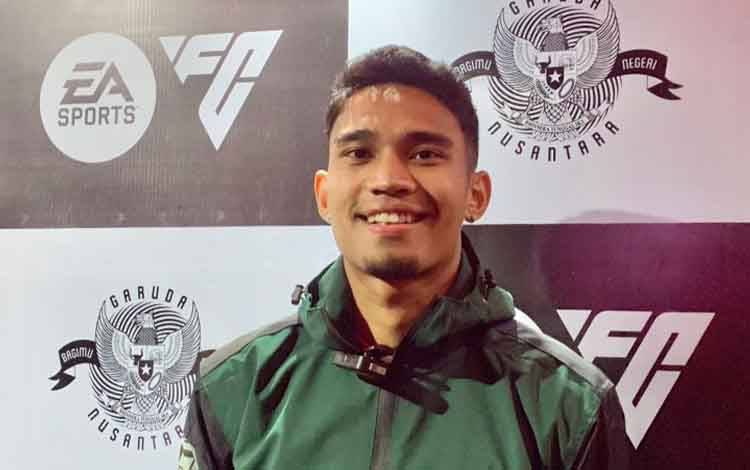 Pemain timnas Indonesia Marselino Ferdinan saat ia ditemui awak media dalam acara peluncuran resmi kolaborasi PSSI dengan EA SPORTS di Jakarta Selatan, Kamis (28/5/2026). ANTARA/Zaro Ezza Syachniar