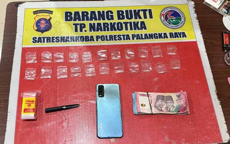 Satresnarkoba Polresta Palangka Raya Amankan Pengedar Sabu, 22 Paket Barang Bukti Disita