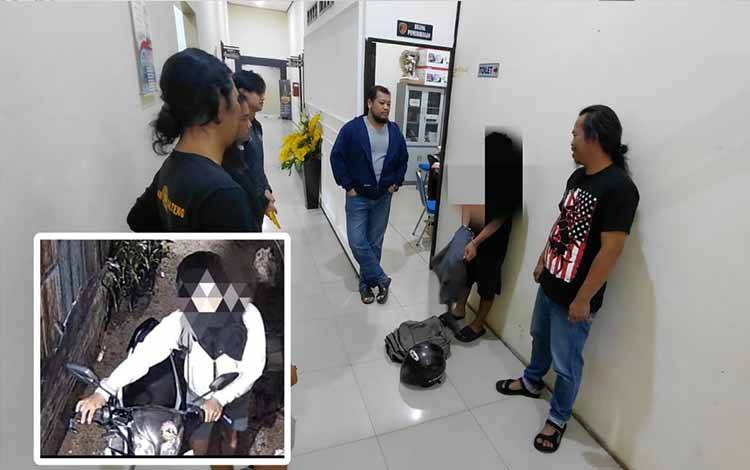 Tim Reserse Mobil Polres Seruyan saat mengamankan pelaku pencurian (Foto : Ist)