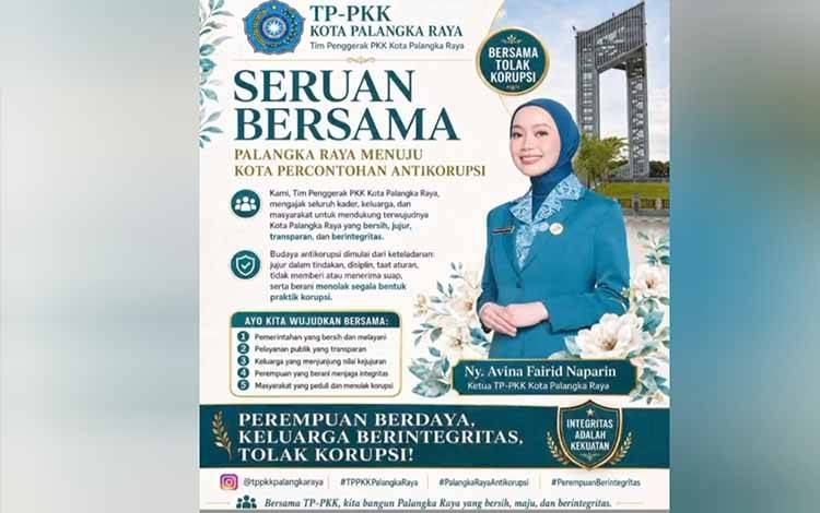 Ketua TP-PKK Palangka Raya Serukan Peran Perempuan dan Keluarga Wujudkan Kota Percontohan Antikorupsi