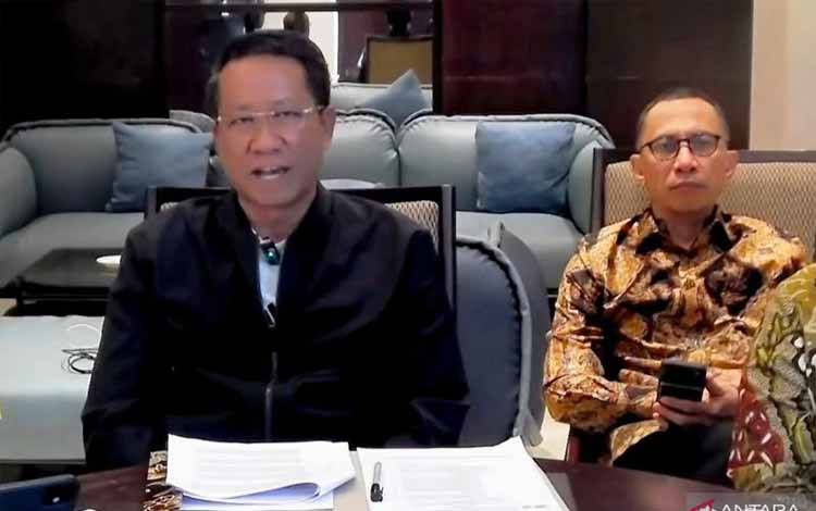 Menteri Hukum Supratman Andi Agtas berpartisipasi secara daring dalam program PASTI Ada Solusi yang diselenggarakan di Jakarta, Jumat (12/6/2026). (ANTARA/Agatha Olivia Victoria)