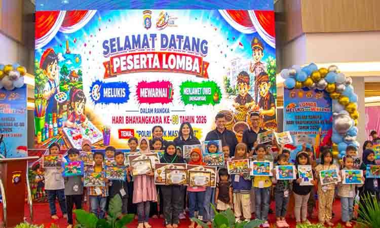 Sambut Hari Bhayangkara ke 80, Polda Kalteng Gelar Lomba Melukis, Mewarnai, dan Manjawet Uwei