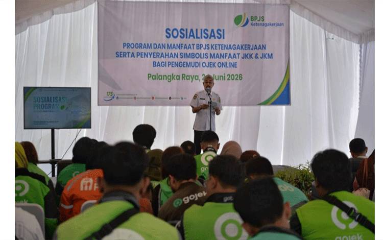 Pengemudi Ojol di Palangka Raya Diajak Daftar BPJS Ketenagakerjaan