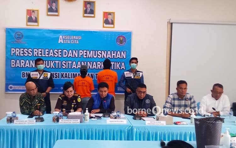 BNNP Kalteng Gagalkan Peredaran Sabu 299,87 Gram, Musnahkan Barang Bukti 286,88 Gram