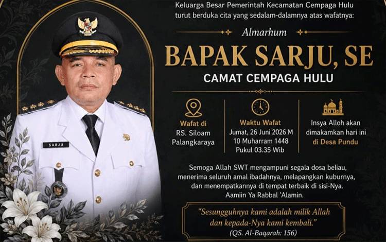 Camat Cempaga Hulu Sarju Meninggal Dunia