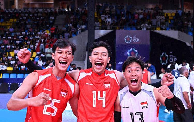 Timnas voli putra Indonesia juara AVC Men's Cup 2026 setelah kalahkan Korea Selatan di India pada Minggu (28/6/2026). Asianvolleyball.com