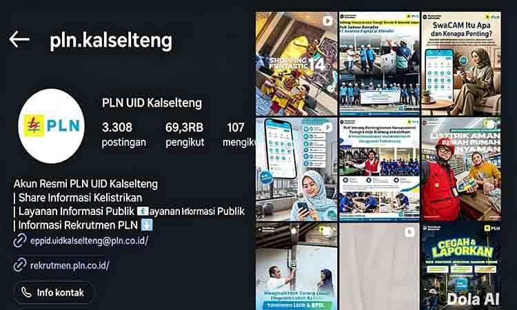 Di Tengah Keluhan Pemadaman, Feed Instagram PLN UID Kalselteng Didominasi Konten Non-Gangguan Listrik