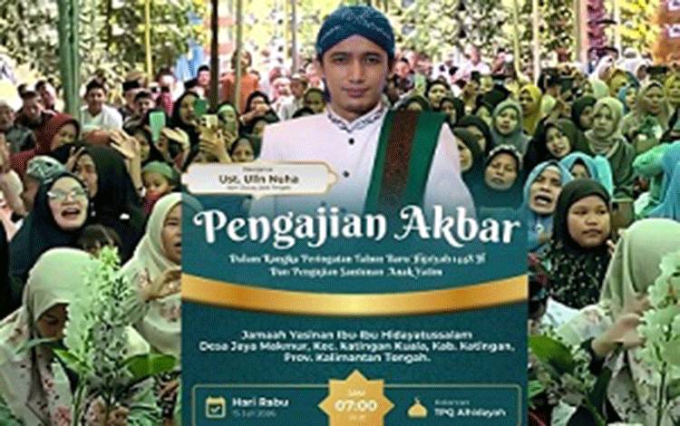 Ribuan Jemaah Diperkirakan Padati Peringatan Tahun Baru Islam Bersama Ustadz Ulin Nuha di TPQ Al-Hidayah Katingan
