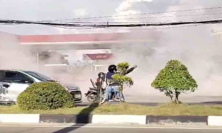 Sebuah Motor Sempat Terbakar di SPBU Jalan Pemuda Kuala Kapuas