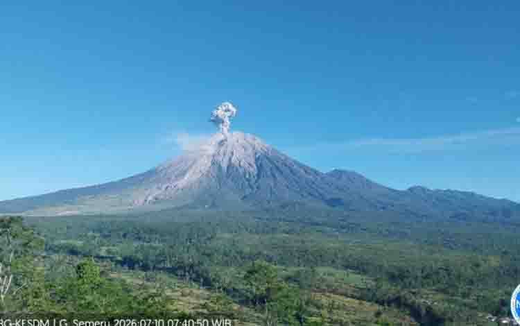 Gunung Semeru Erupsi Enam Kali dengan Tinggi Letusan hingga 1,3 Km