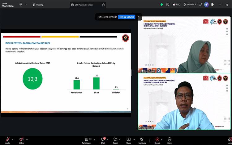 BNPT: Indeks Potensi Radikalisme Kalimantan Tengah Turun Jadi 10,3