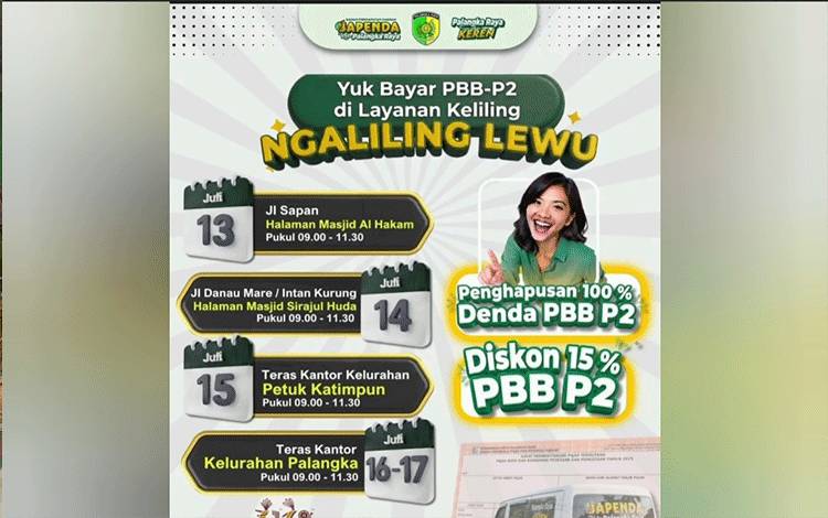 Program Ngaliling Lewu Bapenda Palangka Raya Kembali Hadir Beri Diskon dan Hapus Denda PBB-P2