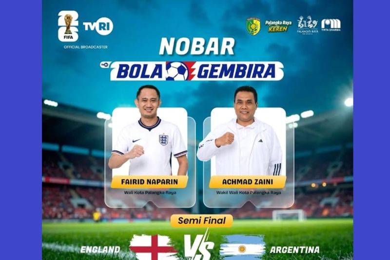 Pemko Palangka Raya Gelar Nobar Inggris vs Argentina di Kantor Wali Kota