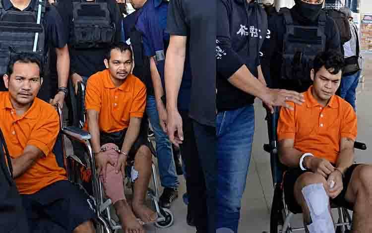 Tiga Tersangka Pembunuhan Anggota Satresnarkoba Polres Katingan Tiba di Palangka Raya