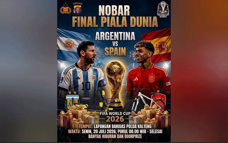 Polda Kalteng Gelar Nobar Final Piala Dunia 2026 Argentina vs Spanyol, Hadirkan Hiburan dan Doorprize