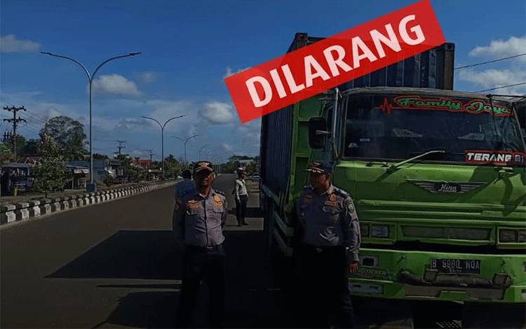 Sopir Angkutan Barang Berat Ngeyel Melintas Dalam Kota Sampit Bakal Ditindak