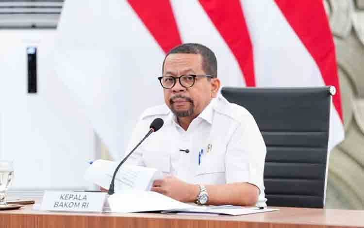 Kepala Badan Komunikasi Pemerintah (Bakom) RI Muhammad Qodari dalam Konferensi Pers di Kantor Bakom RI, di Jakarta, Kamis (2/7/2026). (ANTARA/HO-Badan Komunikasi Pemerintah RI)