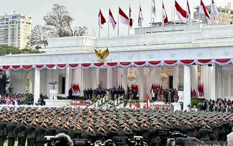 Presiden Prabowo Lantik 1.177 Perwira TNI-Polri di Istana Merdeka