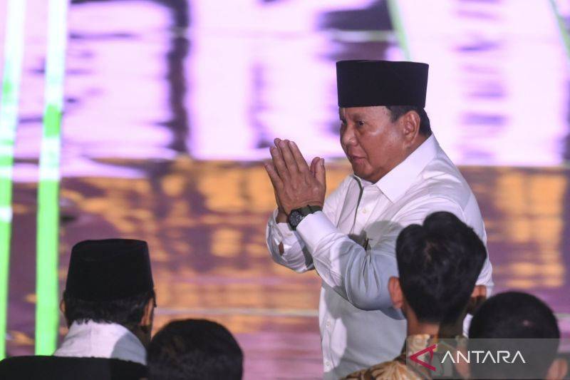 Presiden Prabowo Subianto menghadiri peringatan Harlah ke-28 PKB di Jakarta, Kamis (23/7/2026). Peringatan harlah yang mengusung tema Arah Baru Amanat Ekonomi Konstitusi itu menjadi komitmen PKB mendukung pemerintah dalam menguatkan perekonomian di Indonesia. ANTARA FOTO/Hafidz Mubarak A/foc.
