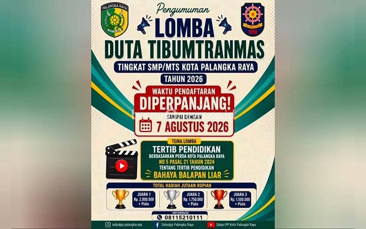 Pemberitahuan lomba duta Tibumtranmas Palangka Raya (Foto : IST)