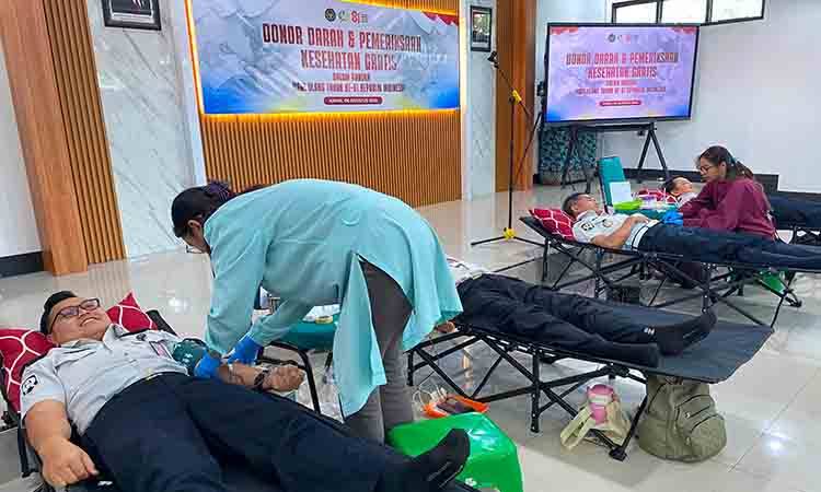Semarak HUT ke 81 RI, Kanwil Ditjenpas Kalteng Gelar Donor Darah dan Pemeriksaan Kesehatan Gratis
