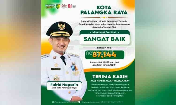 Pelayanan Terpadu Satu Pintu Palangka Raya Raih Predikat Sangat Baik, Nilai Meningkat Signifikan