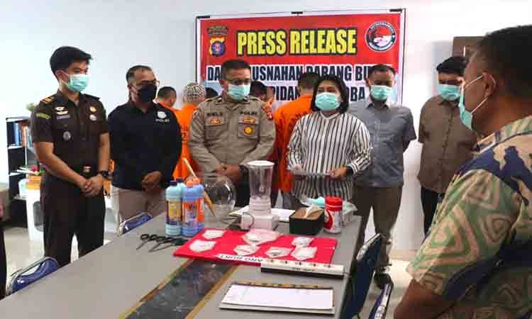 Polresta Palangka Raya Musnahkan Barang Bukti Narkotika dari 7 Perkara Sebanyak 87,58 Gram