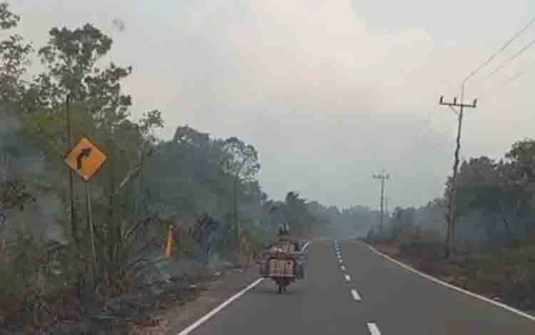 Karhutla Kembali Terjadi di Sisi Jalan Poros Dadahup, Ancaman Berulang saat Musim Kemarau